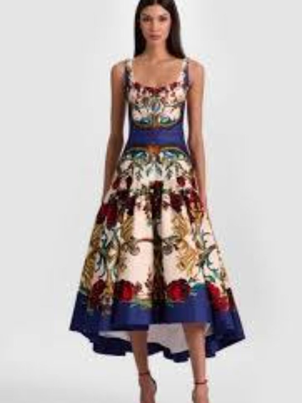 Alice + Olivia Diana Midi Dress in the Gilded Rose floral print Size 6
